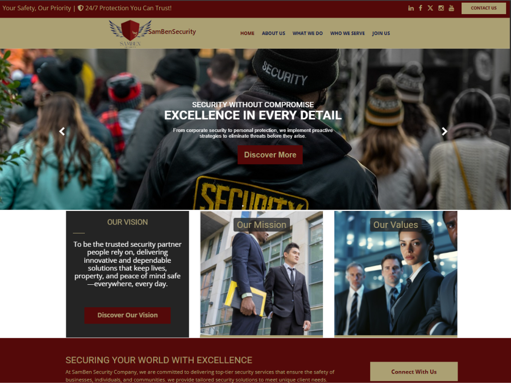 Samben Security Corporate Website
