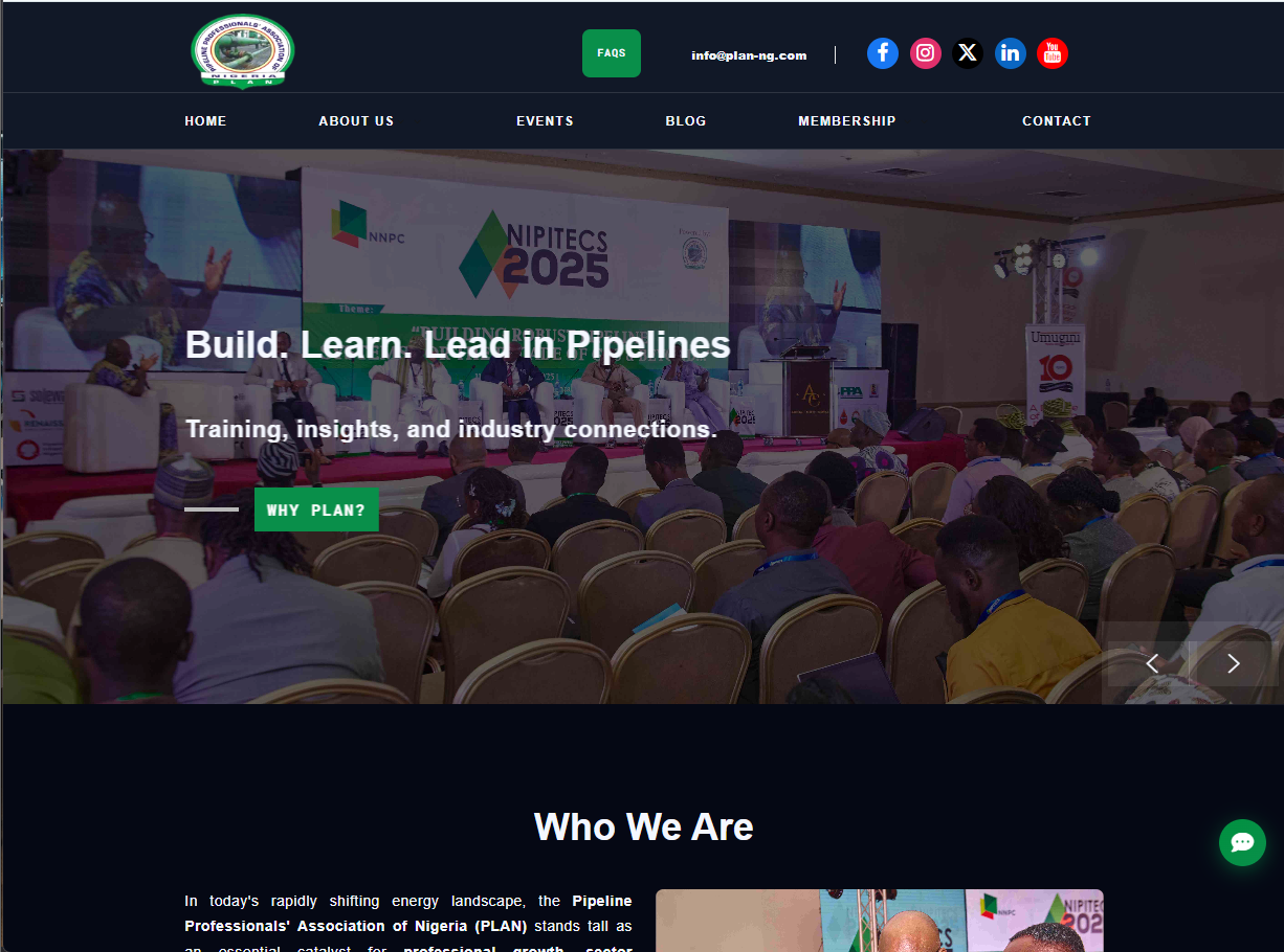 PLAN - Pipeline Professionals' Association of Nigeria Website